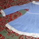 Детское платье спицами Красное вязаное платье для малышки со схемой